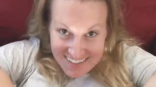 Hot blonde milf shitting a lot