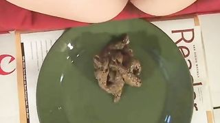 Hot blonde milf shitting a lot