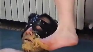 Man slave eating poop