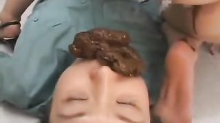 Japanese girl pooping on boyfriends face
