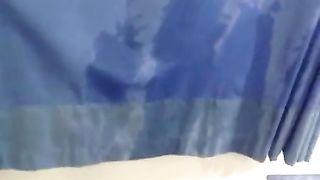 Teen girl peeing all over hotel room floor