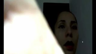 Hot brunette smears shit on her face
