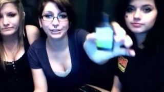 Three cam girls puking together