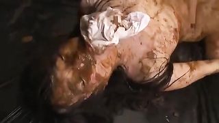 Asian beauty fucked hard with poop