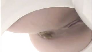 Hottie shitting on homemade toilet