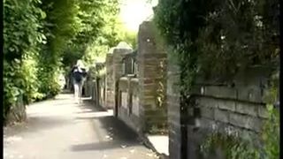 Uk blonde babe peeing outdoor