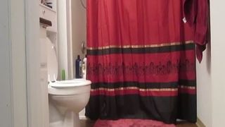 Sexy young girl shitting on her knees