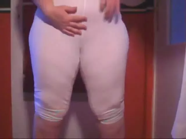 Fat granny shitting in white pants