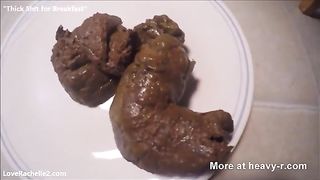 Pulled panties aside to poop