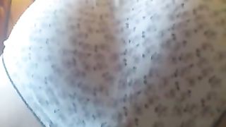 Huge turd in her white panties