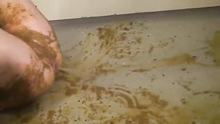Scat girl doing enema