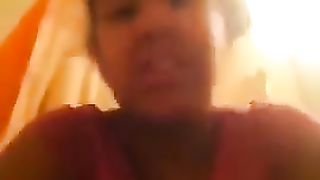 Ebony girl records herself pooping