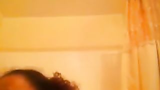 Ebony girl records herself pooping