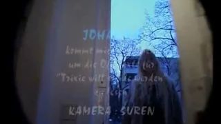 Blonde German eating poop while fingering her pussy