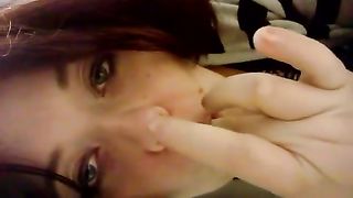 Chubby babe is sad while pooping