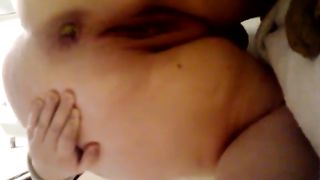 Fat ass shitting in close up