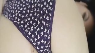 Shitting in her dot panties
