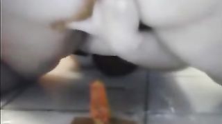 Fattie riding a small dildo