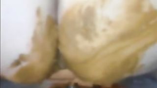 Fattie riding a small dildo