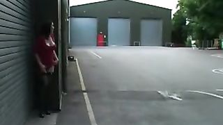 Sexy girl peeing outdoor