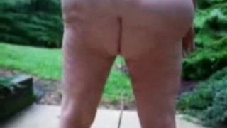 American wife peeing on the floor