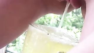 Golden shower and banging for horny Euro babes