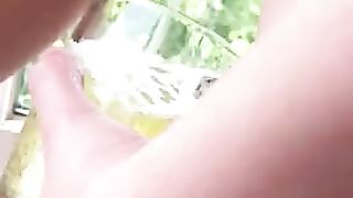 Golden shower and banging for horny Euro babes