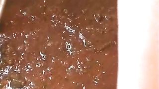 Two girls pooping after doing enema