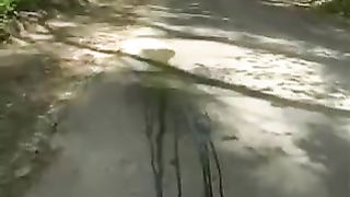 Blonde European hottie enjoying dirty gang bang