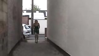Hot blonde milf peeing in public place