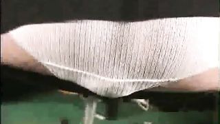 Huge turd in her white panties