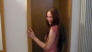 Slapping her butt cheeks while pooping