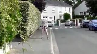 Mature woman shitting in the streets