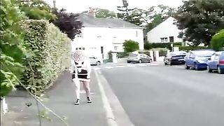 Mature woman shitting in the streets