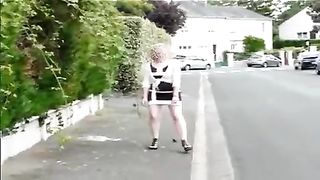 Mature woman shitting in the streets