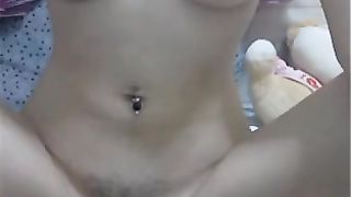 Asian cam girl eating poop while masturbating