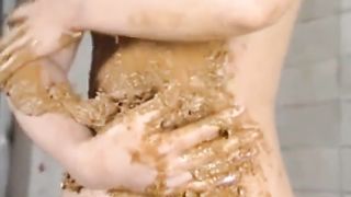 18 year old Japanese girl smears poop