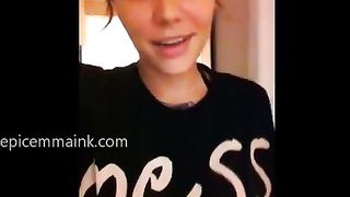 Tattooed girl shitting over toilet