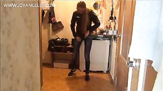 Horny chicks with big tits drink piss after being fucked