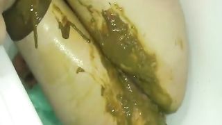 Diarheea in brown pantyhose