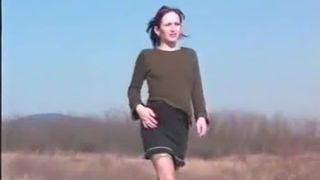 Hot girl peeing in nature