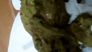 Incredible college girl pooping on webcam