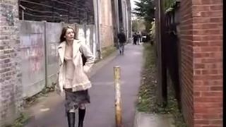 Caught a milf peeing in alley
