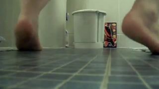 Smearing poop on her saggy tits