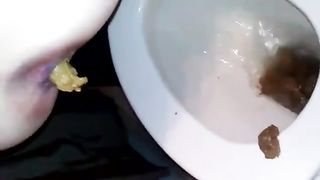Yellow shit in toilet