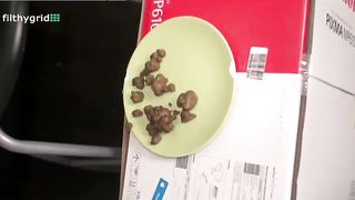 Stinky small turds from her tiny ass