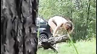 Brunette slut licks piss off glass as she sucks cock