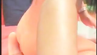 Wiping her ass with toilet paper