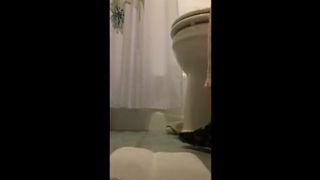 Undressed slowly to poop