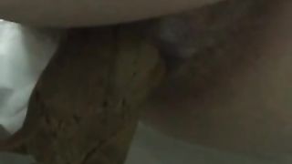 Blonde babe shitting and laughing